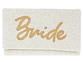 Pre-Owned "Bride" White Bead Clutch