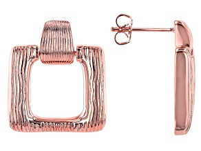 Pre-Owned Copper Textured Square Earrings