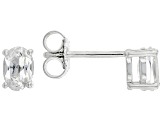 Pre-Owned White Topaz Rhodium Over Sterling Silver April Birthstone Stud Earrings 0.92ctw