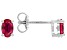 Pre-Owned Red Lab Created Ruby Rhodium Over Sterling Silver July Birthstone Stud Earrings 0.85ctw