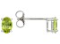 Pre-Owned Green Manchurian Peridot(TM) Rhodium Over Sterling Silver August Birthstone Stud Earrings