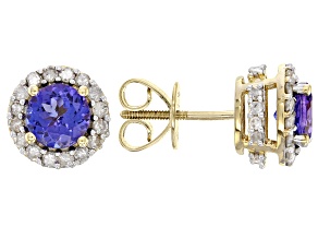 Pre-Owned Blue Tanzanite 14k Yellow Gold Earrings 1.40ctw
