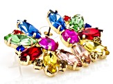 Pre-Owned Multi-Color Glass Crystal Gold Tone Drop Earrings