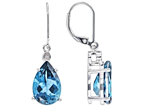 Pre-Owned London Blue Topaz Rhodium Over Sterling Silver Earrings 9.02ctw