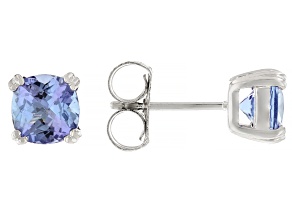 Pre-Owned Tanzanite Rhodium Over Sterling Silver Stud Earrings 2.39ctw