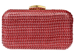 Pre-Owned Gold Tone Red Statement Clutch