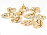 Pre-Owned Multi-Color Resin Gold Tone 5 Piece Earring Set