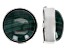 Pre-Owned Malachite Round Rhodium Over Brass Button Cover Set of 2 in Black Gift Box