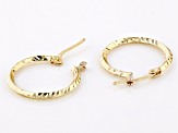 Pre-Owned 14k Yellow Gold 3/4" Diamond-Cut Hoop Earrings