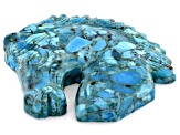 Pre-Owned 50x50mm Blue Composite Turquoise Horse Carving Decoration