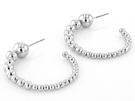 Pre-Owned Tri-Color Tone Set of Beaded Hoop Earrings PPR4464 JTV