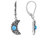 Pre-Owned Sleeping Beauty Turquoise Rhodium Over Silver Moon Earrings