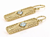 Pre-Owned Sky Blue Topaz 18k Yellow Gold Over Sterling Silver Earrings 1.5ctw