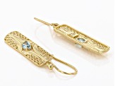 Pre-Owned Sky Blue Topaz 18k Yellow Gold Over Sterling Silver Earrings 1.5ctw