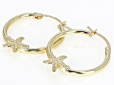 Pre-Owned 10K Yellow Gold Starfish Hoop Earrings