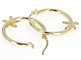 Pre-Owned 10K Yellow Gold Starfish Hoop Earrings