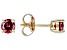 Pre-Owned Red Garnet 10k Yellow Gold Children's Solitaire Stud Earrings 0.60ctw