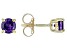 Pre-Owned Purple Amethyst 10k Yellow Gold Children's Solitaire Stud Earrings 0.43ctw