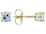 Pre-Owned Blue Aquamarine 10k Yellow Gold Children's Solitaire Stud Earrings 0.43ctw