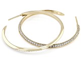 Pre-Owned White Cubic Zirconia 18k Yellow Gold Over Sterling Silver Hoops 3.80ctw