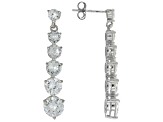 Pre-Owned White Cubic Zirconia Platinum Over Sterling Silver Earrings 5.64ctw