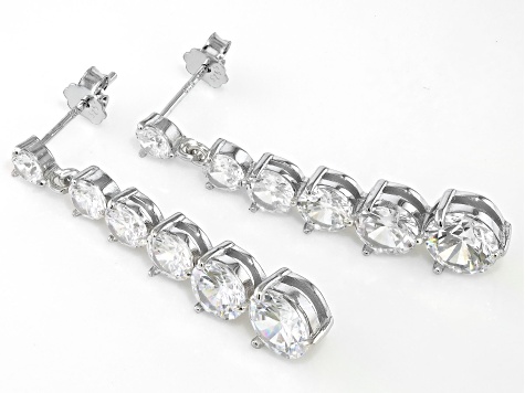 Pre-Owned White Cubic Zirconia Platinum Over Sterling Silver Earrings 5.64ctw