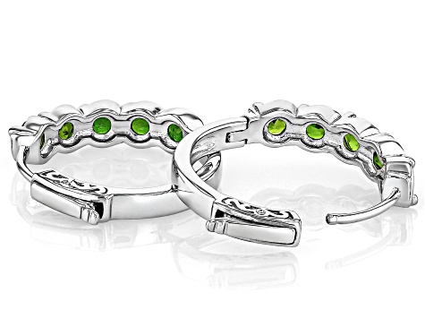 Pre-Owned Green Chrome Diopside Rhodium Over Sterling Silver Earrings 1.62ctw