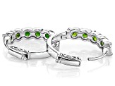 Pre-Owned Green Chrome Diopside Rhodium Over Sterling Silver Earrings 1.62ctw