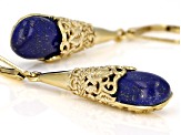 Pre-Owned Blue Lapis Lazuli 18K Yellow Gold Over Silver Dangle Earrings