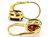 Pre-Owned Red Garnet 18k Yellow Gold Over Sterling Silver Earrings 3.75ctw