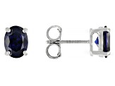 Pre-Owned Multi Color Lab Created Sapphire Rhodium Over Silver Earrings Set 12.10ctw