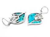 Pre-Owned Blue Turquoise Rhodium Over Sterling Silver Horse Earrings