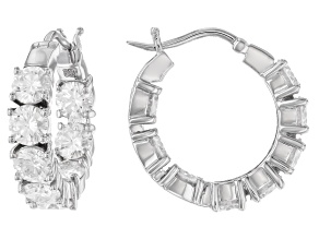 Pre-Owned Moissanite Platineve Inside Out Hoop Earrings 8.00ctw DEW