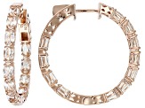 Pre-Owned Peach Morganite 14k Rose Gold Over Sterling Silver Hoop Earrings 4.95ctw