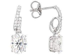 Pre-Owned Moissanite Platineve Earrings 4.74ctw DEW.