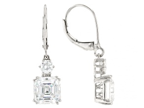 Pre-Owned Moissanite Platineve Earrings 6.38ctw DEW.