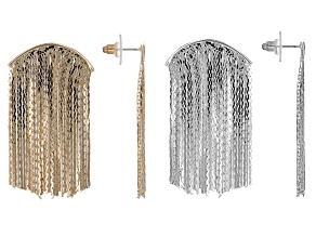 Pre-Owned Gold & Silver Tone Set of 2 Tassel Earrings