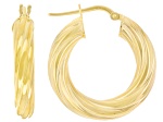 Pre-Owned Moda Al Massimo™ 18k Yellow Gold Over Bronze 1" Swirl Hoop Earrings