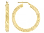 Pre-Owned Moda Al Massimo® 18k Yellow Gold Over Bronze 1 1/2" Swirl Hoop Earrings