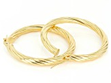 Pre-Owned Moda Al Massimo® 18k Yellow Gold Over Bronze 2" Swirl Hoop Earrings
