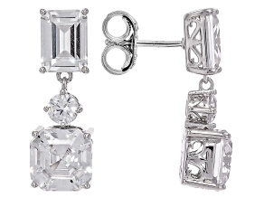 Pre-Owned White Cubic Zirconia Platineve® Earrings 14.31ctw