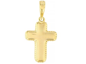 Pre-Owned 18k Yellow Gold Over Sterling Silver Cross Enhancer Charm Pendant