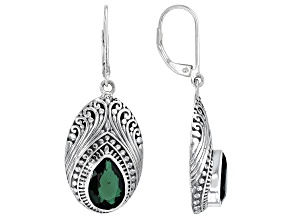 Pre-Owned Green Quartz Sterling Silver Earrings 2.80ctw