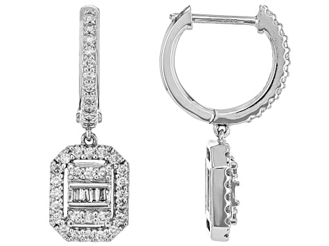 Pre-Owned White Diamond 14k White Gold Dangle Earrings 0.50ctw