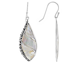 Pre-Owned White Mother-of-Pearl Sterling Silver Earrings