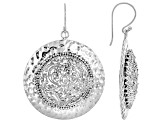 Pre-Owned Sterling Silver Filigree & Hammered Statement Earrings