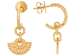 Pre-Owned 18K Gold Over Sterling Silver Mandala-Inspired Earrings