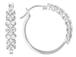 Pre-Owned Moissanite 14k Yellow Gold Over Sterling Silver Hoop Earrings 1.00ctw DEW.