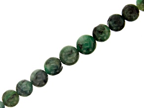 Pre-Owned Emerald appx 5-8mm Graduated Round Bead Strand Appx 15-16"