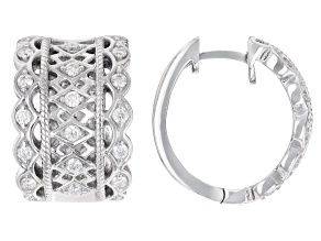 Pre-Owned Moissanite Platineve Huggie Earrings .96ctw DEW.